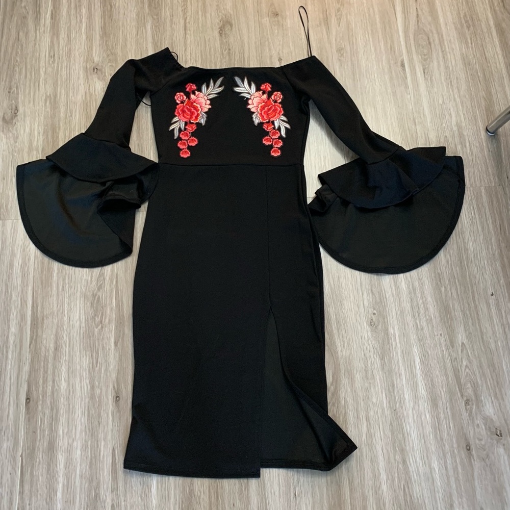 Strapless midi dress